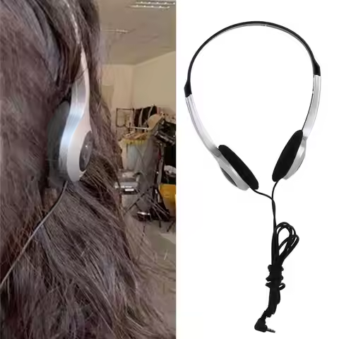 Earphone Over Ear Earbud Retro Headphone Wired Vintage Y2k Headphones Blue Black 80s 90s Retro Heads