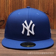 MLB flat cap men and women Tide brand Yankees baseball cap 59Fifty fully enclosed hip-hop blue hat N