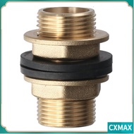 CVMAX Bulkhead Fitting, G1/2 G3/4 G1 Male Brass Tube Adaptor, With 2 Silicone Gaskets Hose Fitting W