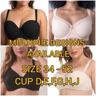 32 - 50 A, B, C, D, E, F, G, H, I, J Cup Plus size Big cup bra Europe brand bra 大码带钢圈内衣 JUMBO SIZE B