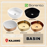 SORENTO DESIGNER COUNTER TOP / TABLE TOP WASH BASIN SRTWB1413/SRTWB1413-BL/SRTWB1413-RW/SRTWB1413-RG