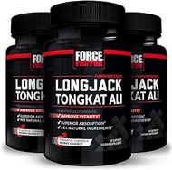 Force Factor Longjack Tongkat Ali for Men, Extract to Support Male Vitality &amp; Improve Drive, Capsules with Superior Absorption and Key Natural Ingredients, Black Packaging, 90 Count, Pack of 3