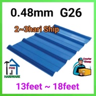 (3hari Ship)0.48mm G26 Metal Deck Paling Tebal (13Feet~18Feet) (MD)