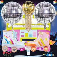 DEALSHOP 4/6pcs Roller Skate Balloon Set, Radio 4D 4D Disco Air Ball, Inflatable Foil Balloons 80s 9