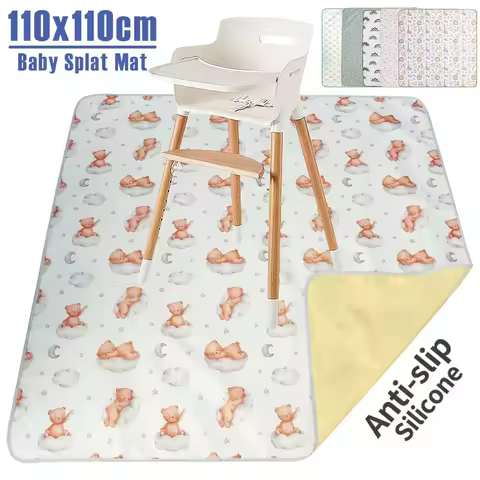 Baby Splat Mat Anti Slip High Chair Mat Waterproof Babies Toddlers Food Splash and Spill Mat for Kid