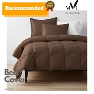 Bed Cover dan Sprei Set Marvelo Polos Coklat Tua Ukuran Lengkap