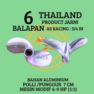 KETINTING BOAT FAN TYPE 6 RACING, THAILAND MODEL, ORIGINAL JARNI PRODUCT, AS RACING 3/ 4 IN, ALUMINU