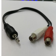 3.5mm (M) to 2 RCA (F) 25cm