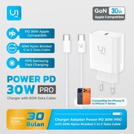 U1me. GaN Type-C Fast Charging 20W Power Charger 30W PRO/ + Type-C to Type C Fast Charging Cable 60W