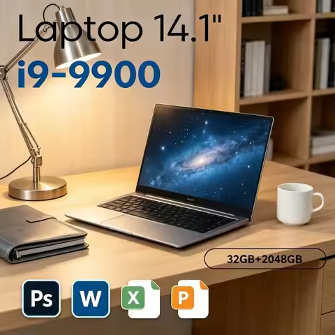 14.1 Lightweight Office Laptop Powerful Intel Core I9-9900 Chip Multiple RAM Config Compact Business
