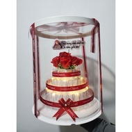 Birthday cake filled with money, given to money, given to mother's birthday, given to lover
