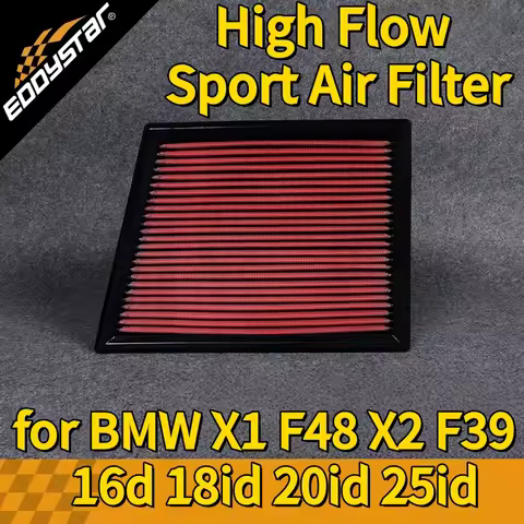 High Flow Sport Air Filter for BMW X1 F48 X2 F39 sDrive xDrive 16d 18id 20id 25id Washable Racing In