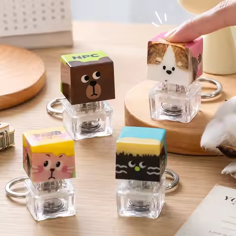 키캡 Key Cap Clicker Keychain for Bag Charm Keycap Clicker Fidget Keyring Cartoon Clicker Keycap Keych