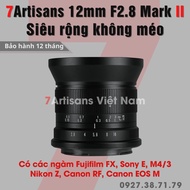 [SẴN] Ống kính siêu rộng 7Artisans 12mm F2.8 Mark II - Dùng cho Fujifilm Sony Canon EOS M Nikon Z Ca
