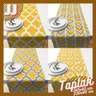 TABLE RUNNER ABSTRACT PRINT TABLE CLOTH YELLOW 140X40 / 230X40 / 180X33 CM