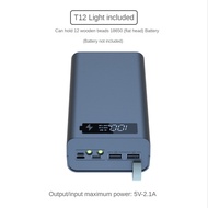 12X18650 Charging Battery Case Welding Free Battery Storage Box DIY Case with Light 18650 Battery Bo