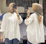 Rika Top Kemeja  Wanita Oversize Moscrepe Termurah Atasan Wanita Jumbo Kemeja Wanita Putih Polos Ter