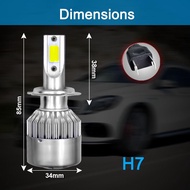 Lampu Utama Mobil LED Headlight C6 SILVER H1 H3 H4 H7 H11 HB3 HB4 36 Watt 36W Motor 9005 9006 H8 H16