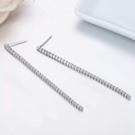 Cz Diamond Long Earrings 3mm.