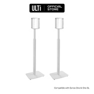 ULTi White Speaker Floor Stand for Sonos One, SL - Height Adjustable, Built-in Cable Management & Su