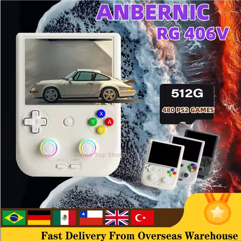 ANBERNIC RG406V Retro Video Games 4" IPS Multi-touch Screen Android 13 Handheld Game Console RGB Lig