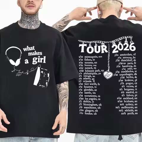 Conan Gray Wishbone World Tour Merch 2026 What Makes A Girl T-shirt Man Woman Harajuku Short Sleeve 
