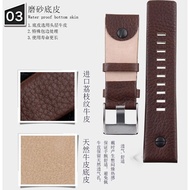 Watch Strap Suitable for Diesel Diesel Genuine Leather Watch Strap Large Dial Three Eyes DZ7333 73