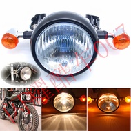 GN125CG125 Motorcycle Accessories Modified Retro Metal Round Headlight Headlight Turn Signal Headlig