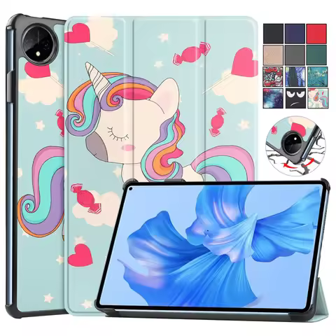 For Huawei MatePad Pro 11 2022 Case Cute Unicorn Flower Painted Magnetic Tablet for Huawei MatePadPr