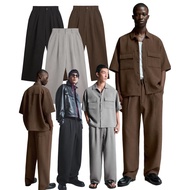 Bershka super baggy tailored trousers Loose Pants Men's