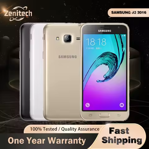 Original Samsung Galaxy J3 2016 J320F 4G Mobile Phone 5.0'' 1.5GB RAM 8GB ROM CellPhone 8MP+5MP Quad