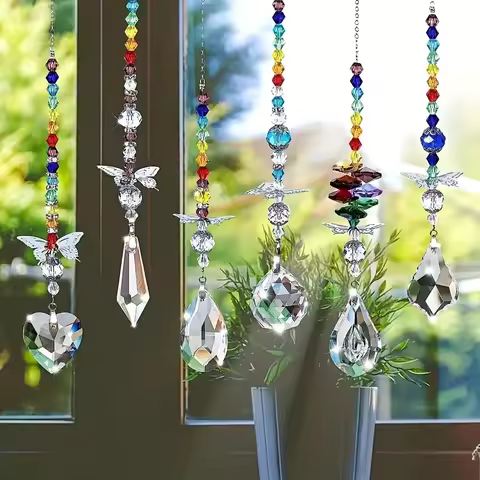 The 6-piece crystal ball prism light trap is suitable for window rainbow making. It comes with a but