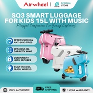 Airwheel SQ3 Smart Luggage for Kids 15L Rideable Suitcase Wheels DIY Stickers Music Flash Wheels