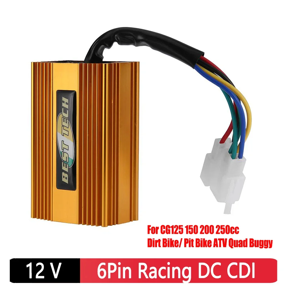 High Performance Aluminum 12V 6Pin Racing DC CDI For CG125 150 200 250cc Dirt Bike/ Pit Bike ATV Qua