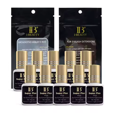 10 Bottles Original IB IBeauty Super Plus Glue for Eyelash Extensions 5ml Korea Gold Cap False Eyela