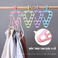 9-hole Clothing Hanger With Triangle Utility Saves Cabinet Space