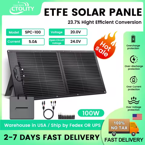 CTOLITY SPC100 100W PORTABLE SOLAR PANEL FOLDABLE SOLAR PANEL CHARGING 20.5V SUITABLE FOR CAMPING AN