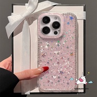 ลักษณะหรูหราดาวขนมรูปแบบเปลือกกระดาษ เคส IPhone 15 14 11 16 13 12 Pro Max 7Plus XS Max 8 7 16 14 15