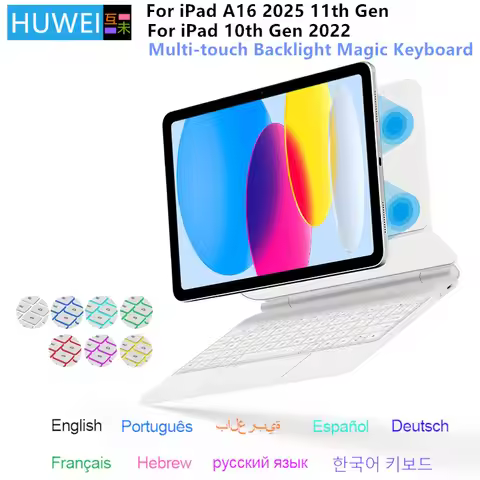 Backlight Magic Keyboard for iPad A16 Case 2025 iPad 11th Gen 11 inch For iPad 10th Gen 10.9" Multi-