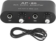 Dual Channel Sound Preamplifier Professional Grade 1/4 Inch 6.35mm 0 to 20db Gain Adjustable Amplifi