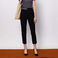 【Icare】單邊織帶裝飾黑色西裝長褲(M-L) | 女長褲 西裝長褲