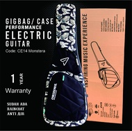 ✅ Tas gitar elektrik monstera prints Checkered gigbag ⭐⭐⭐⭐⭐
