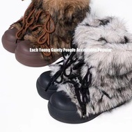 Y2k low-cut fur boots with personality, cute fashion sneaker that retains heat extremely well for he