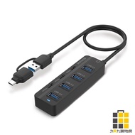 Esense 4A+3C 7 Port USB3.0 Hub 743 (Black) [Jiucheng Jiu Stationery] USB type-C