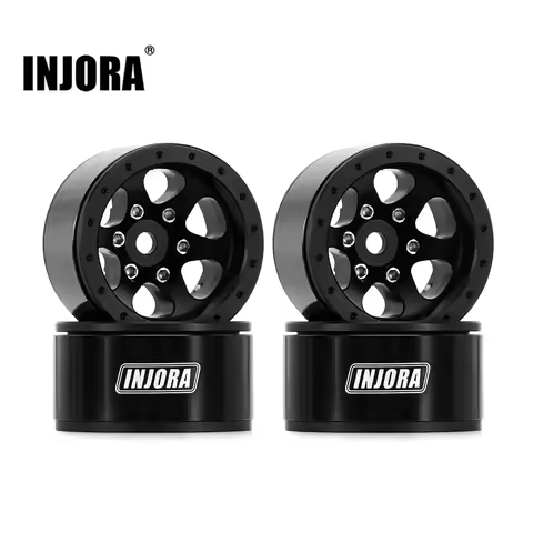 INJORA 1.0" Aluminum Beadlock Wheels Negative Offset for 1/24 1/18 RC Crawler (W1012 W1013)