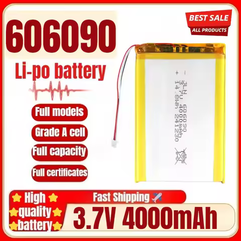 606090 3.7V 4000mAh Polymer Lithium Rechargeable Battery for High Capacity Power Bank DIY Power Bank