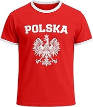World Cup 2018 Men's T-Shirt Fan Shirt Retro Football World Cup Fan Jersey, Eagle red-white, XX-Larg