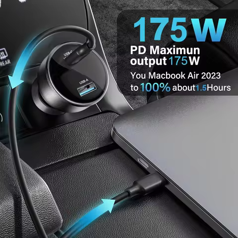 For Starlink MINI PD175W Car Power Ddapter Universal Car Charger Fast Charging Adapter Cigar Lighter