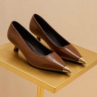 [QCCC-Form 1.5] Women's 3-inch High Heels High Quality Matte Leather W7002