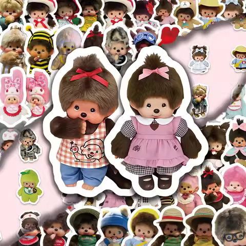80pcs Monchhichi Cartoon Graffiti Decoration Car Trunk Mobile Phone Case Notebook Sticker